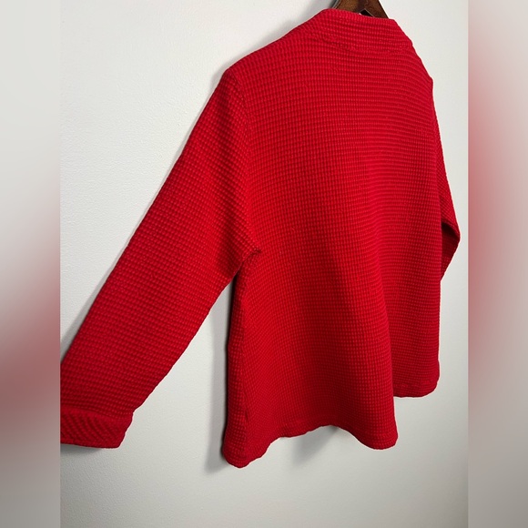 Focus Casual Life Red Waffle-Knit Swing Jacket – Size S | 100% Cotton - Picture 7 of 13
